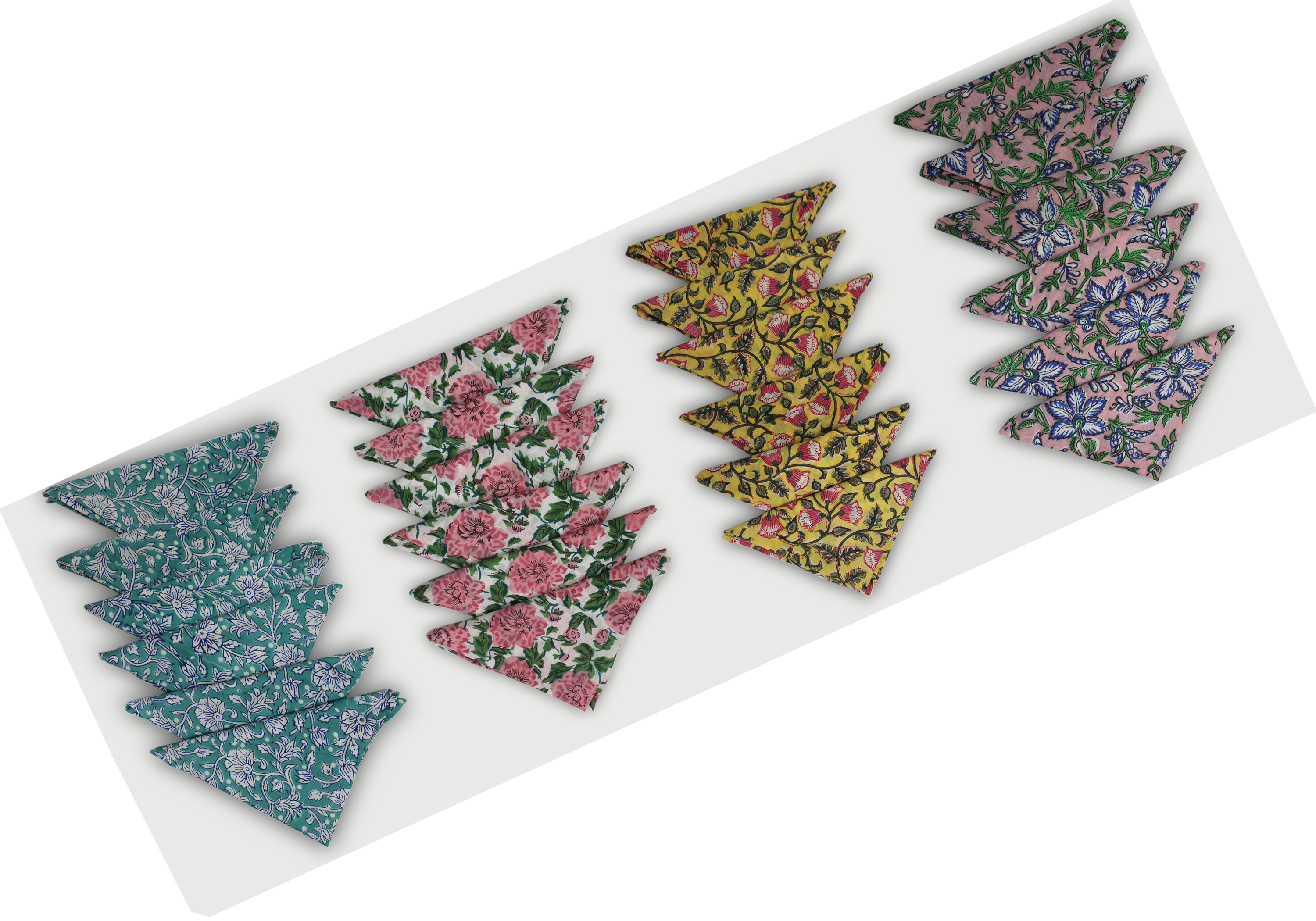 Indian Hand Block Print 100%Cotton Voile Fabric Table Napkins Hankey Assorted WHOLESALE Lot Free Shipping Indian